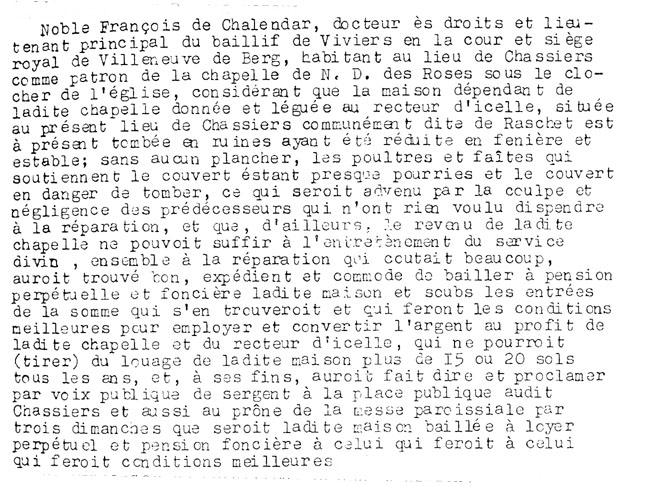 pension pour la chapelle