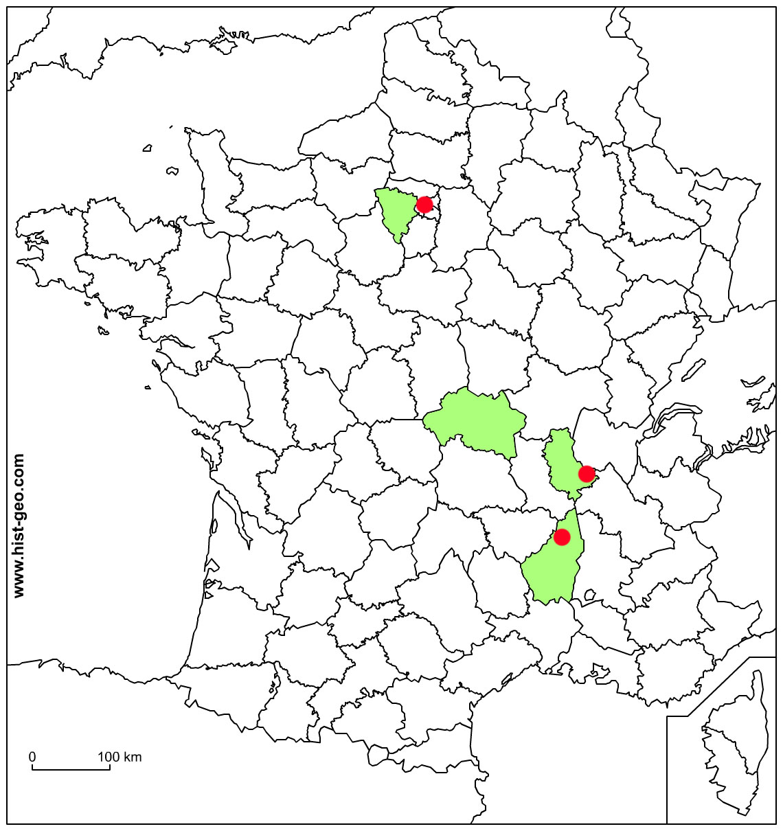 carte de France - de Chalendar- 1916